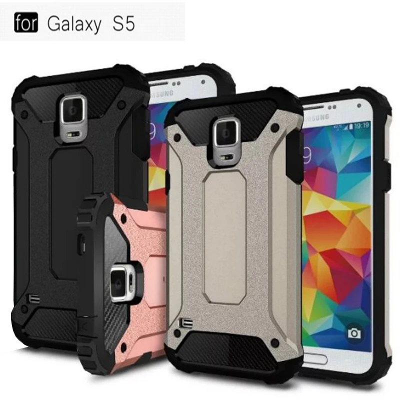 

New PC+TPU Hybird Protective Case For Samsung Galaxy S5 I9600 within Heat Radiation Nets Precise Holes Outdoor Shockproof Case