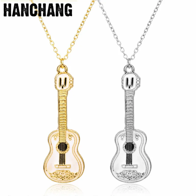 

Men's Fashion Chain Necklace Guitar Pendant Necklace Women's Jewelry