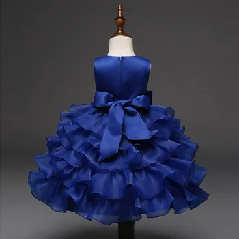 

Baby Girl Clothes Cotton Baby Girls Flower Birthday Wedding Bridesmaid Pageant Princess Formal Dress Blue F430