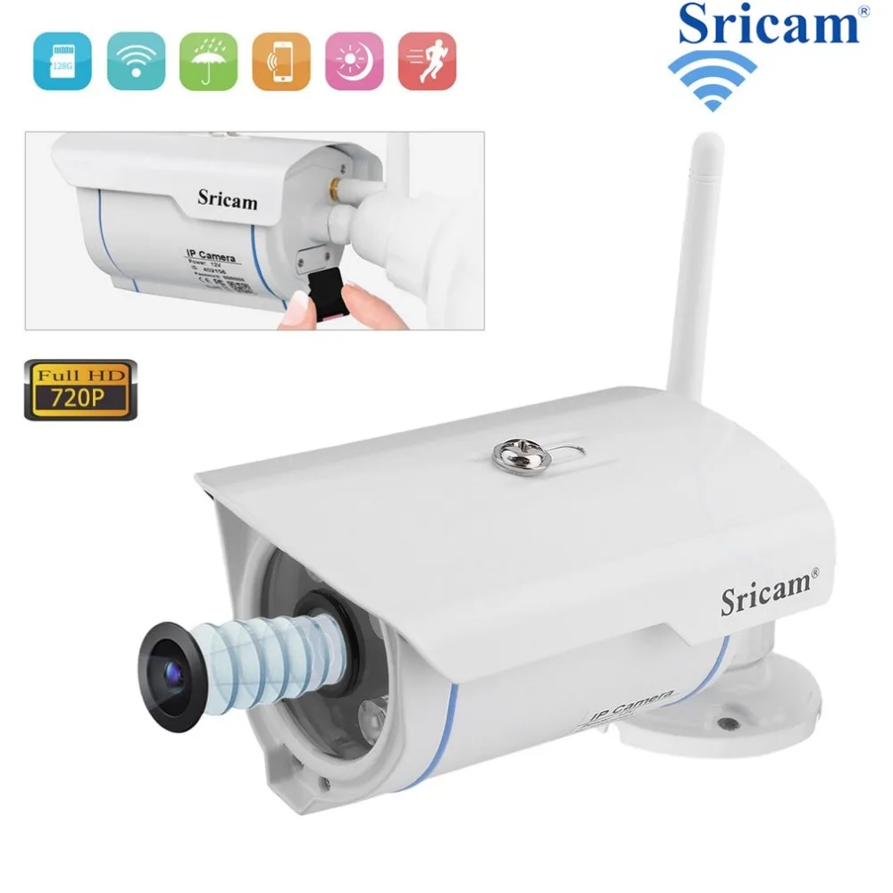 

Sricam 2pcs/lot HD 720P IP Camera Wireless Network WIFI Outdoor Indoor Home Security Monitor Camera SP007 EU Plug