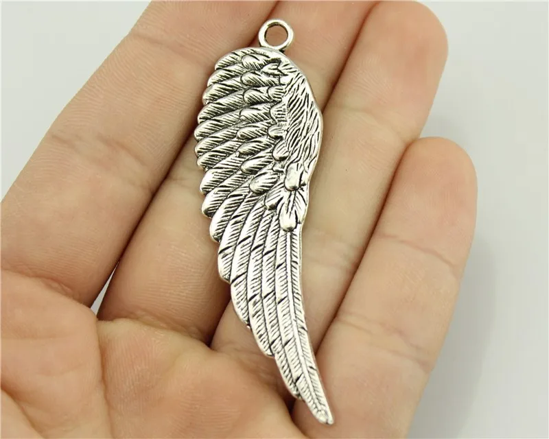 

WYSIWYG 2pcs 66x20mm Antique Silver Color Wing Pendants Charm Big Wing Pendants Big Wing Charm For Jewelry Making