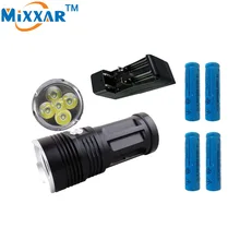 zk30 MI-5 10000LM Torch 5x Cree XM-L T6 tactical led flashlight torch and 4×18650 battery with one charger can charger 2 battery