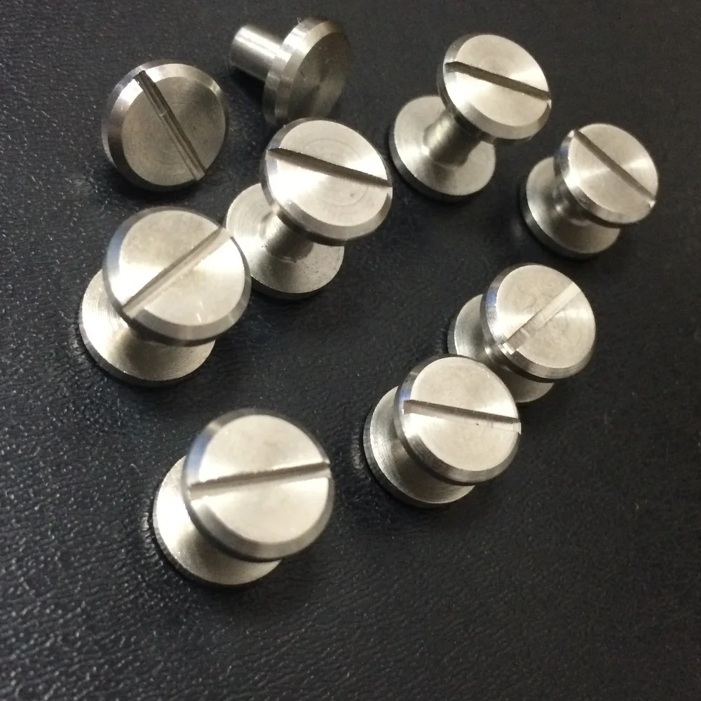 

3/4/5/6/7/8MM Stainless Steel FLAT Button Stud Chicago screws Rivet Screws Belt Buttons Studs Leather Craft DIY Head Dia.8MM