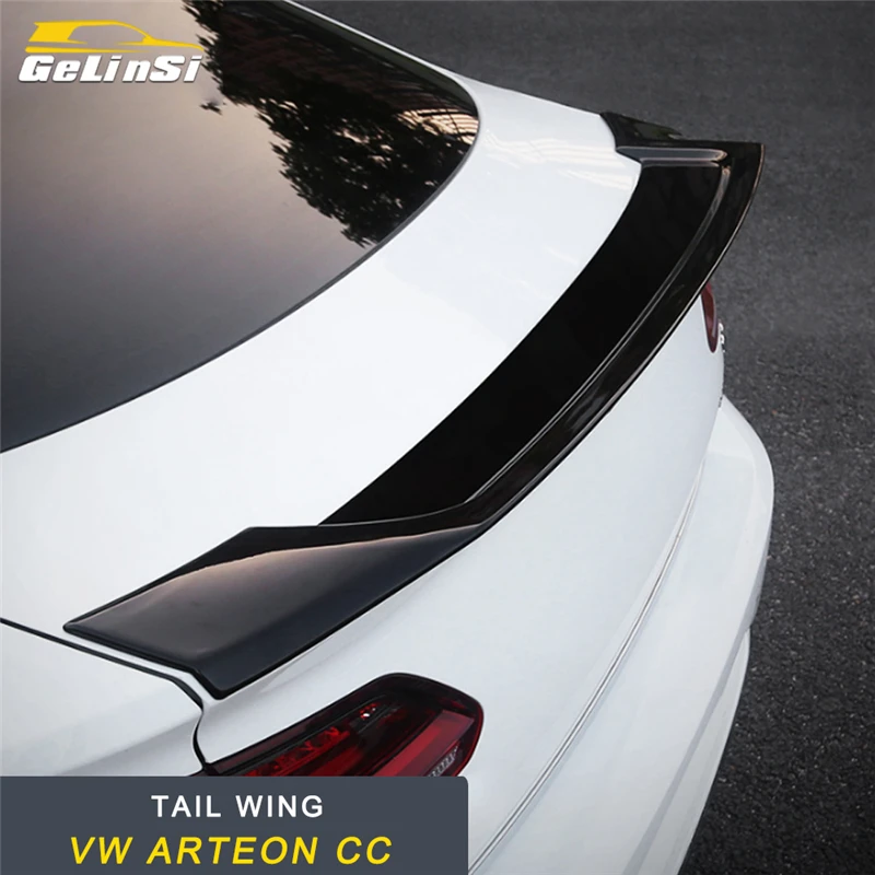 

GELINSI For VW Volkswagen Arteon 2019 Car Styling Rear Trunk Spoiler Lip Tail Wing Trim Cover Frame Sticker Exterior Accessory