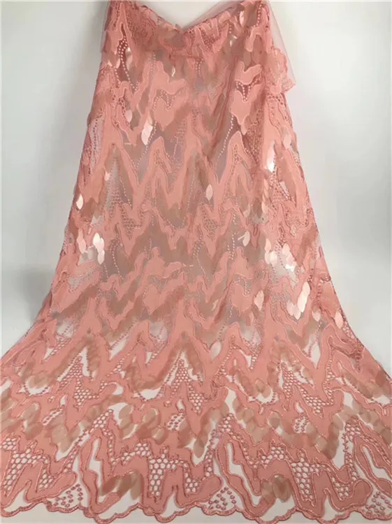 

New Sequins French net lace,high quality Nigerian African tulle mesh lace fabric for party wedding dress 5yards/lot(FJ-2-19