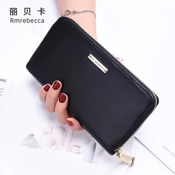 

Women's leather wallet cowhide large capacity multi-card clutch bag fashion long zipper purse genuine leather bag for women
