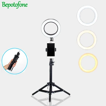 

BePotofone Photo Studio Phone Video mini desktop table LED Ring Light 5500K Photography Dimmable Makeup Ring Lamp