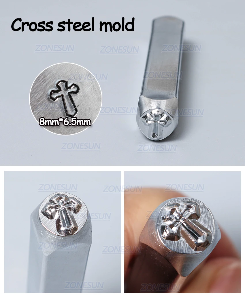 ZONESUN крест ювелирные изделия штампованная металлическая Алфавит логотип стальные штампы для тиснения инструмент для маркировки штамповка для кожаного кольцо браслет ожерелье