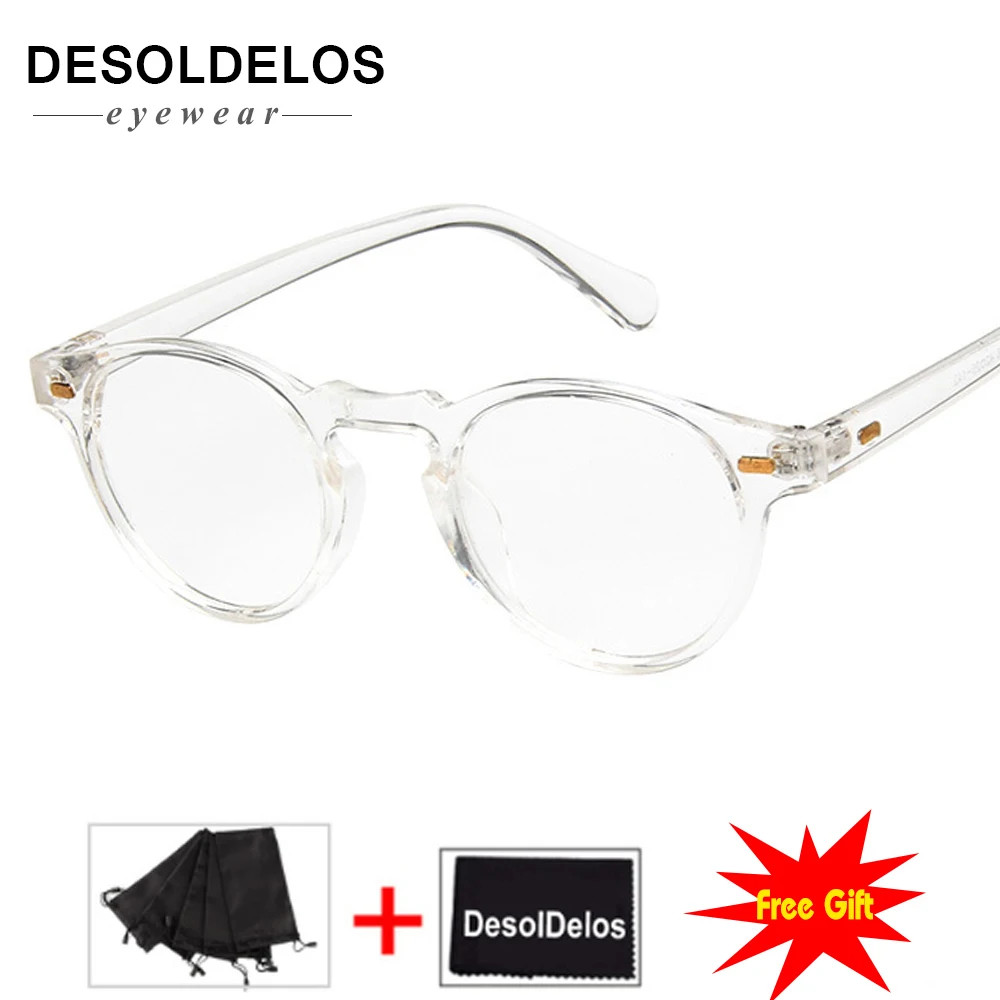 Винтажные круглые прозрачные очки, женские прозрачные линзы, оправа для очков, женские оптические очки, оправа для мужчин, унисекс, подарок