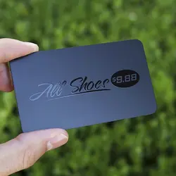 Лидер продаж черная металлическая визитная карточка с точечным УФ