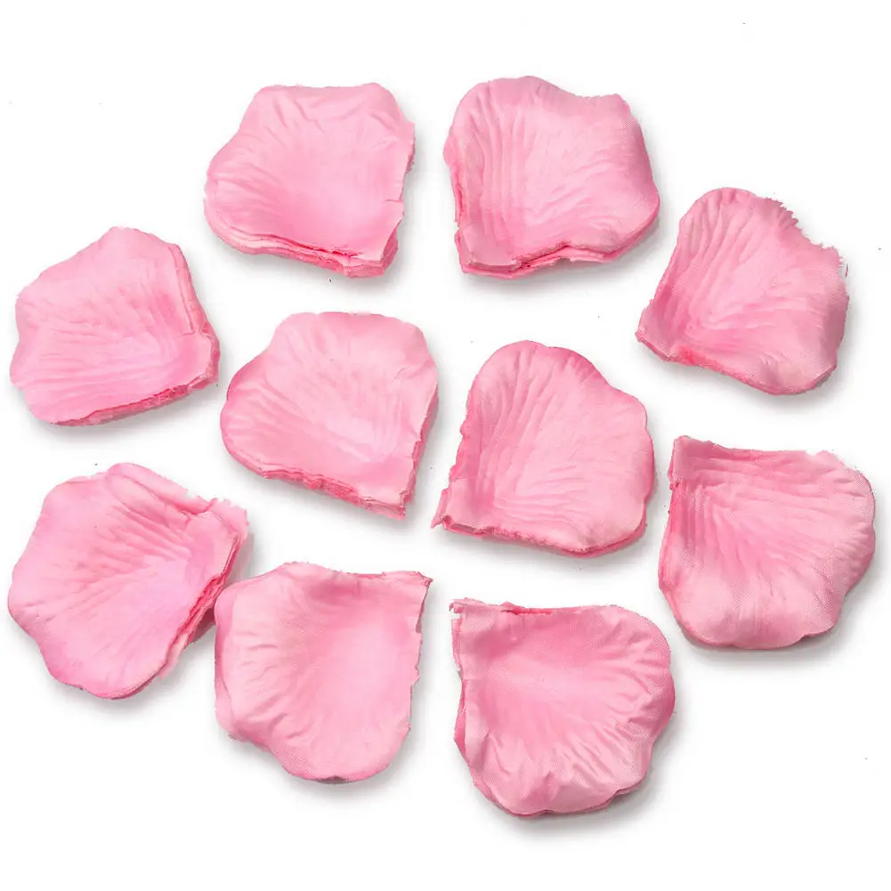 

500pcs Artificial Decorative Silk Rose Flower Petals Birthday Wedding Party Decoration Fake Flowers for Scrapbooking 10 Colors