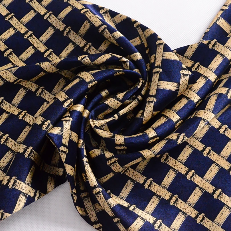 Knitted Scarf Cashmere Scarf Tactical Scarf Neck Wrap Fleece Scarf Polar Fleece Scarf Navy Blue Gold Plaid Men Silk Scarves Fashion Accessories Autumn Winter Male Pure Silk Long Scarves Cravat 160*26cm