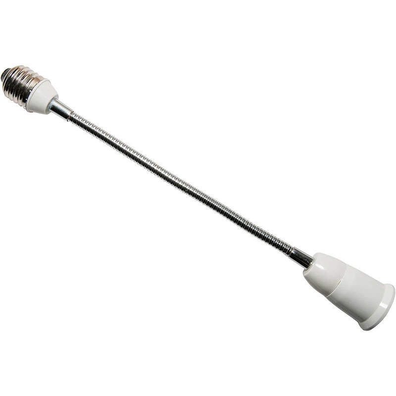 1pcs E27 to E27 LED Bulb Lamp Holders Flexible Extension Adapter Converter White