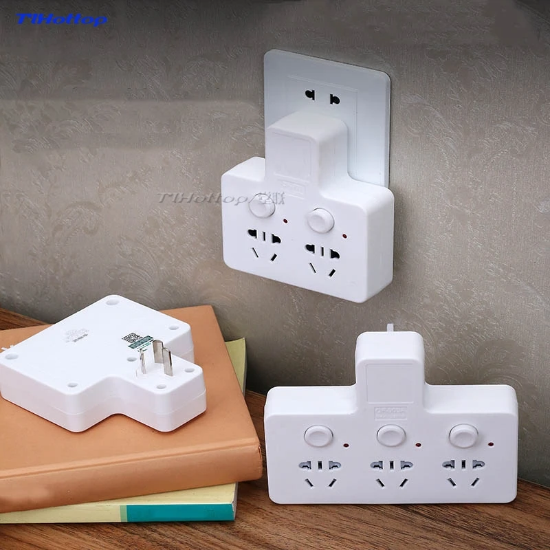 3 in1 белый стены 3Pin AC мощность зарядное устройство Outlet разъем для конвертера, адаптера с выключателем, 1 шт