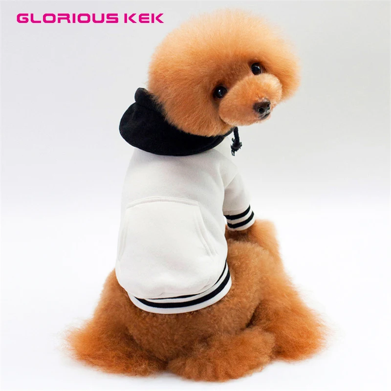 GLORIOUS KEK Dog Clothes Autumn/Spring Contrast Color Plain Dog Hoodies
