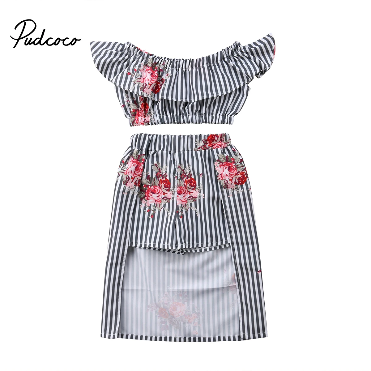 

Kids Baby Girl Set Off Shoulder Top+Shorts Skirt Dress Summer Fashion Infant Clothes Outfits