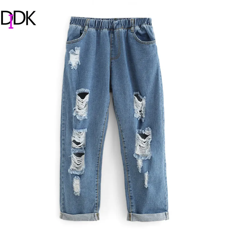 Didk Apenada Dobladillo Novio Tobillo Pantalones Vaqueros Para Las