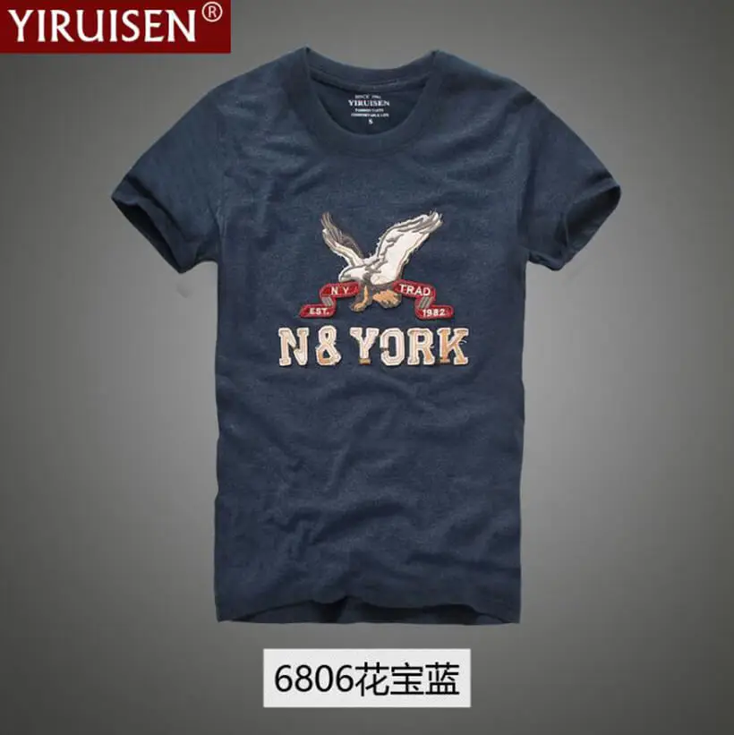 YiRuiSen Мужская брендовая футболка Летняя Повседневная Белая Мужская хлопковая футболка с коротким рукавом - Цвет: 6806