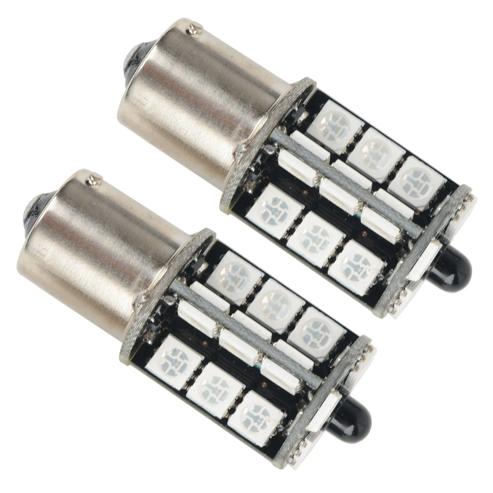 

Mayitr 2Pcs/lot RGB Wireless Control 1156 27 SMD 5050 LED Bulbs For Fog Daytime Running DRL Lights Parking Backup Lamp + Remote