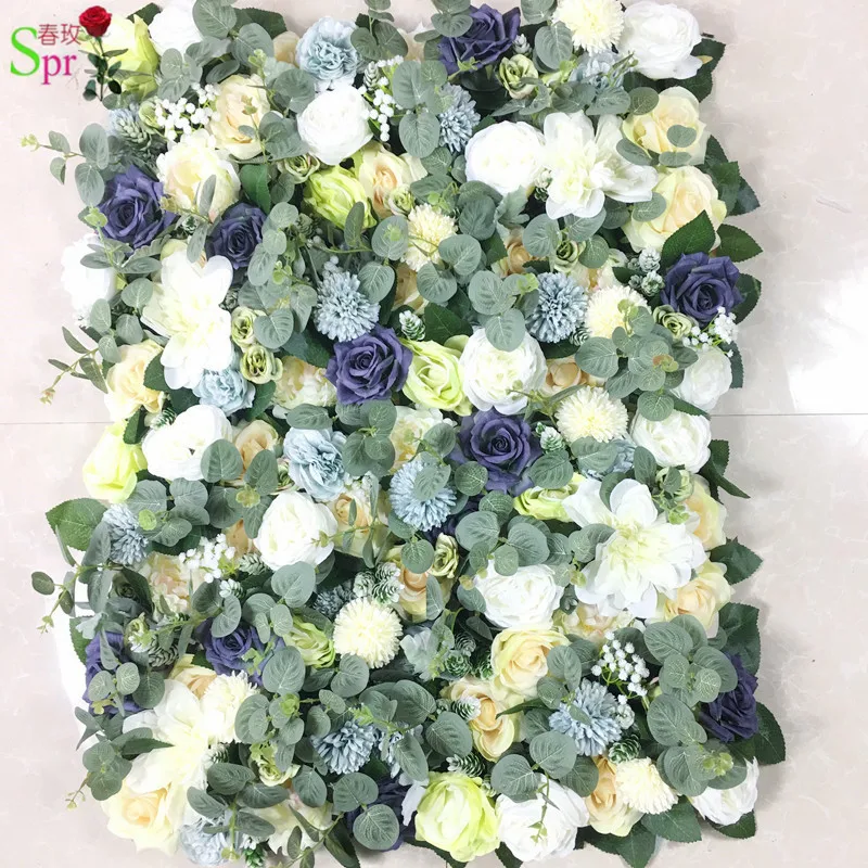 

SPR 3D high quality foilage green style flower wall panel backdrop arrangement wedding decoration ever Free Shipping