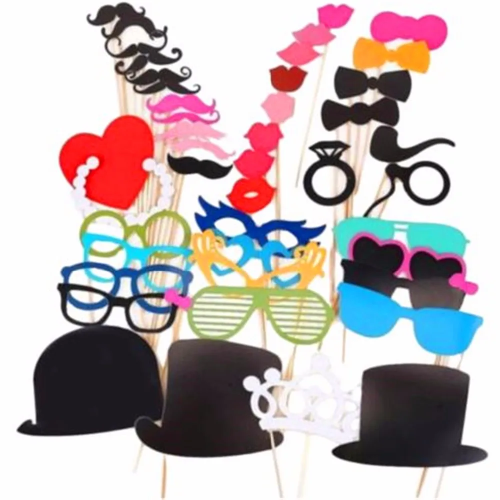 Photo Booth Props 46Pcs/Set Photobooth For Wedding Party Decoration