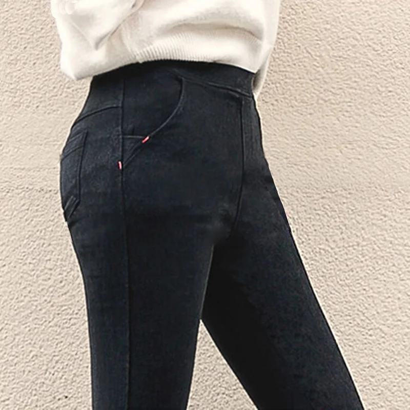 Fashion Jeans Women Autumn Fall High Waist Embroidery