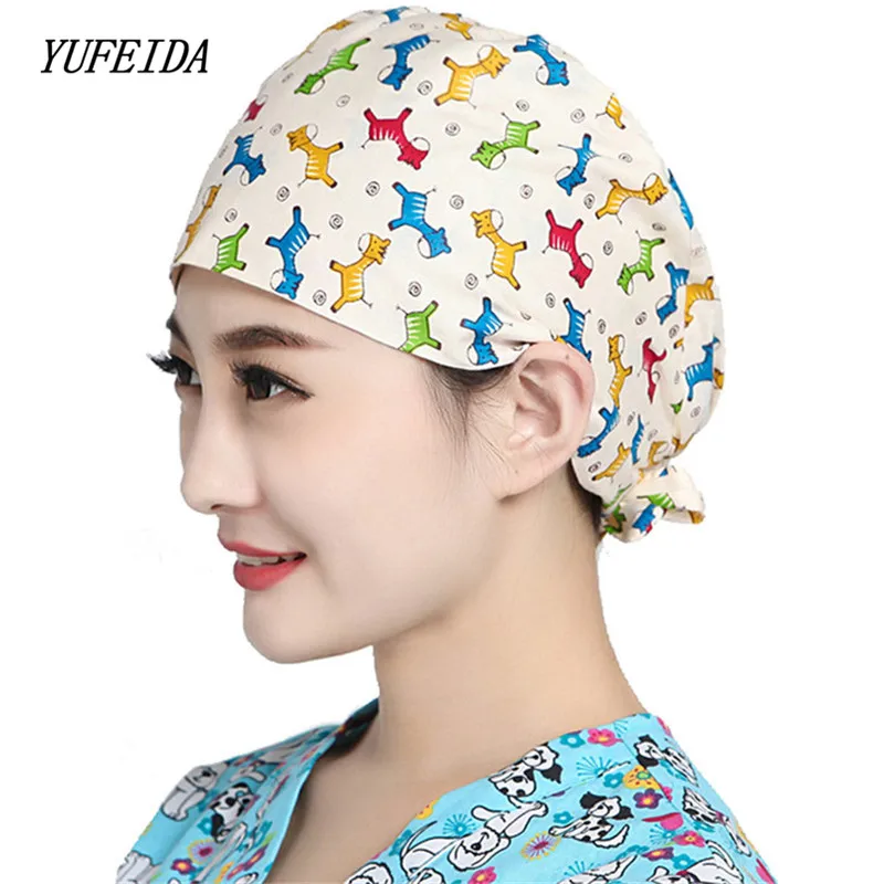 

Scrub Cap Nurse Doctor Surgical Unisex Hospital Adjustable Medical Caps Scrub Lab Clinic Dental Operation Hat for Doctor Nurse