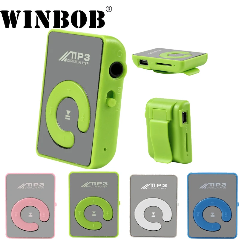 WINBOB Hifi мини-клип цветочным узором MP3 плеер Media Поддержка Кабель Micro SD карты памяти