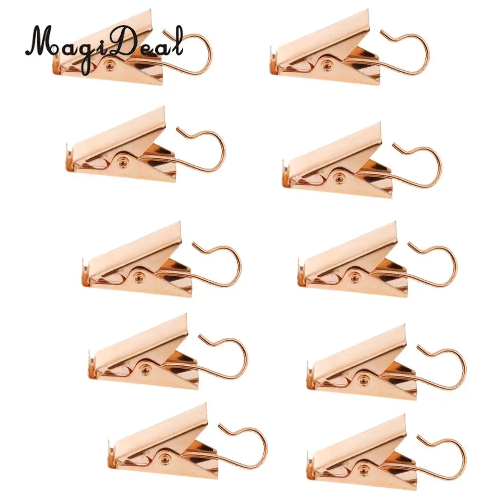 60Pcs Heavy Duty Window Curtain Clips with Hook Clamps Hanger Hanging Clips Gold+Black