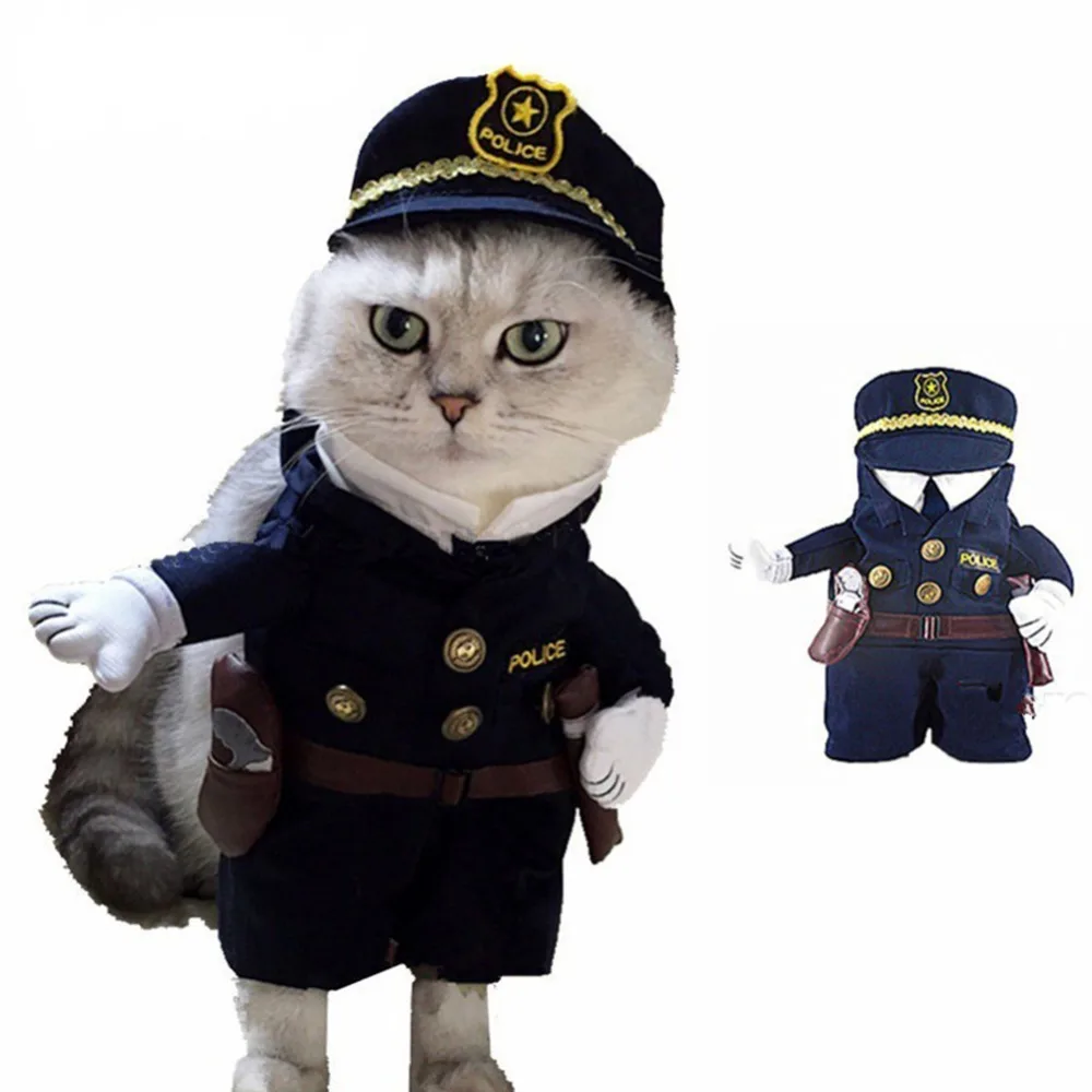

Christmas Halloween Dog Cat Police Suit Cosplay Role Play Costume Party Puppy Kitten Pet Dressing Up Apparel Clothes Supplies