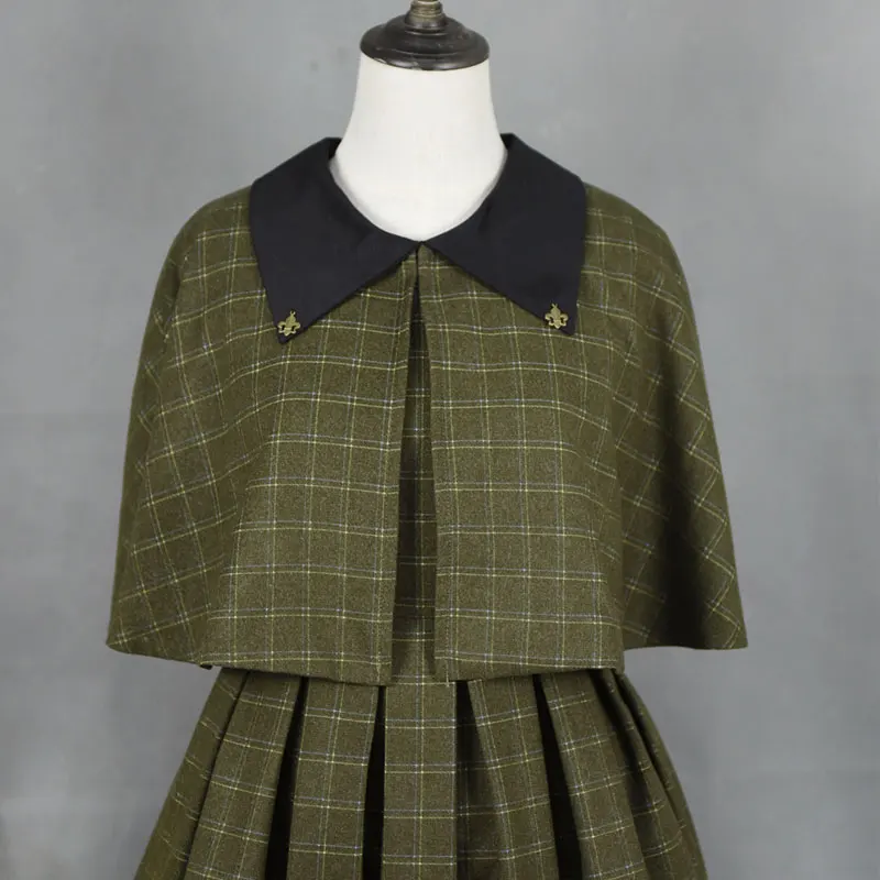 

Vintage Preppy Style Plaid Cape Jacket for Women by Miss Point