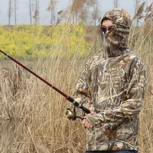 Мужская Уличная фотография birdwatch bionic Камуфляж Солнцезащитная Рубашка летняя Рыбалка Анти Москитная с капюшоном быстросохнущие дышащие топы