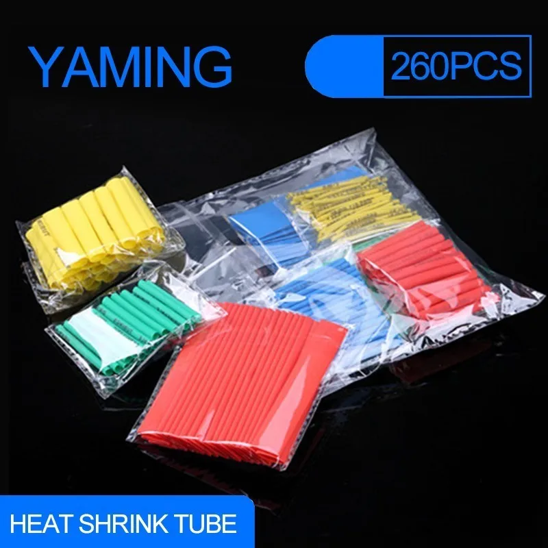

260pcs Assortment 2:1 Heat Shrink Tubing Tube Sleeving Wrap Wire Cable Kit Environmental Protection Wrap Wire 8 Sizes Drop ship