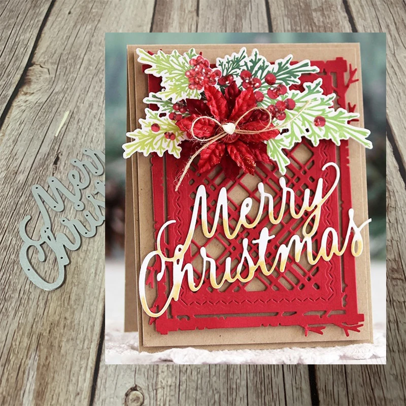 

Mmao Crafts Metal Steel Cutting Dies New merry christmas letters Stencil For DIY Scrapbooking Paper/photo Cards Embossing Dies