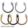 1PC G23 Titanium Colorful Horseshoe Spike&Ball Nose Septum Rings Eyebrow Ear Tragus Rings Piercing Nariz Nose Ring Body Jewelry ► Photo 2/6