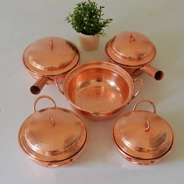 

Handmade Pure Copper Pot Thick Rice Soup Noodle Home Kitchen Casserole Tableware Gift