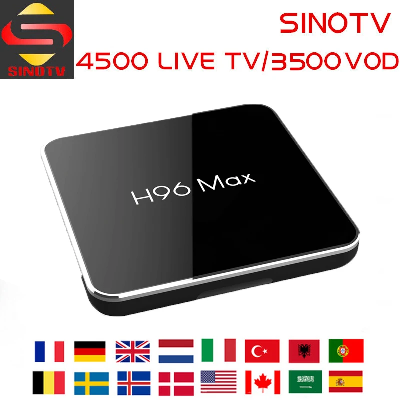 

Best French H96 MAX S905X2 IPTV Android 8.1 TV Box with 1 Year 4500 Arabic France Canada IPTV code Live TV Smart Set Top Tv Box