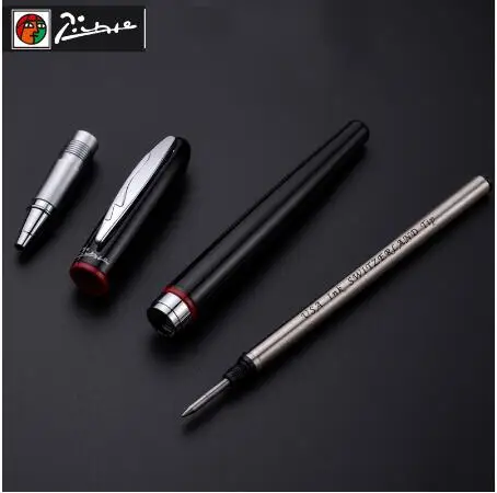 Pimio 907 гладкая черная и красная Ручка-роллер с серебряным зажимом высококачественные металлические шариковые ручки с оригинальным чехлом