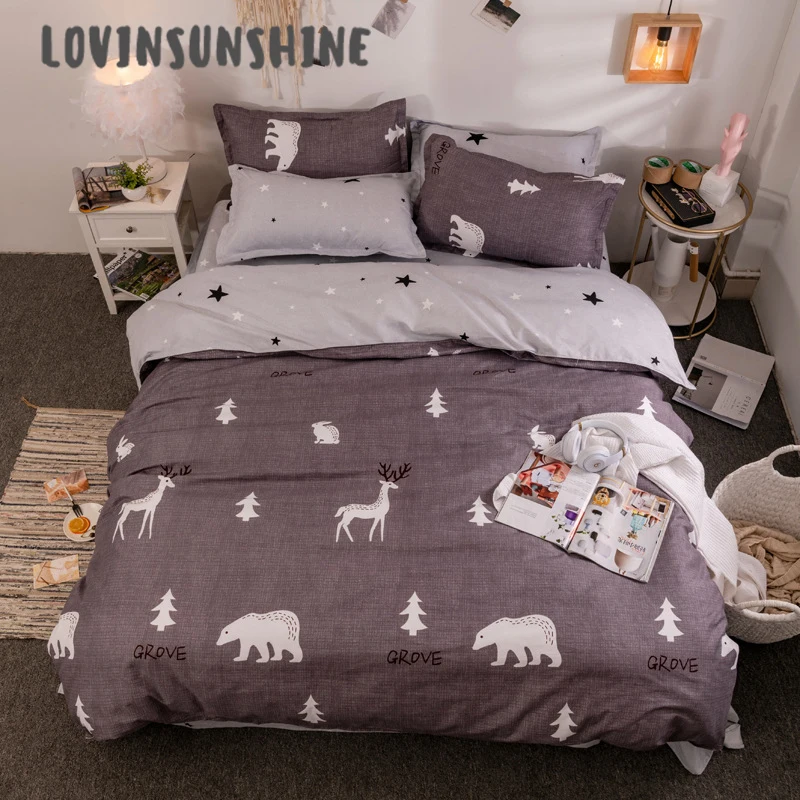 

LOVINSUNSHINE King Duvet Cover Set Comforter Bedding Sets Queen Home Textile Animal Forest Print Bed Quilt AB#75