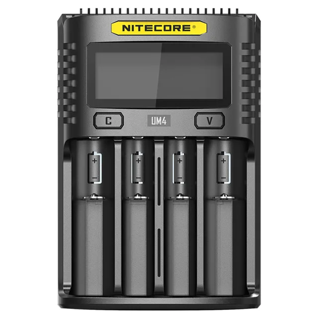 Оригинальное NITECOR UM4 UM2 lcd USB QC умное зарядное устройство для Li-Ion IMR INR ICR LiFePO4 18650 14500 26650 AA 3,7 V 1,2 V 1,5 V - Цвет: NITECORE UM4