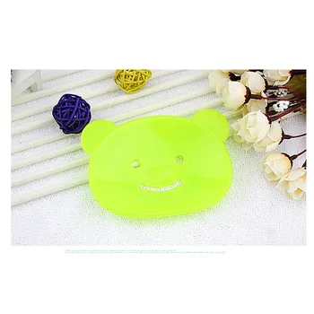 

Cute & Good Quality 1PC Cartoon Smile Bear Shaped Soap Dish Soap Box Draining Holder Bathroom Kitchen Tool