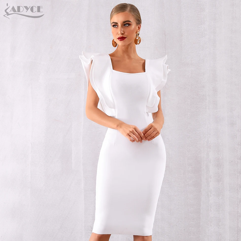 Adyce 2021 Новое летнее женское черное облегающее Бандажное платье Vestido пикантные