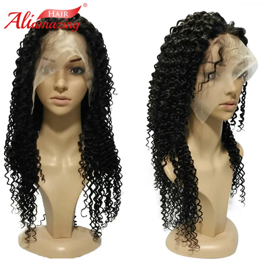 

Ali Amazing Hair 350% Density Brazilian Glueless Kinky Curly Wig Remy Human Hair Lace Front Wigs With Baby Hair Free Shipping