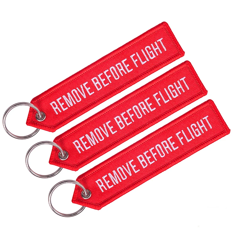 POMPOM 5pcs/lot Remove Before Flight Keychains for Aviation Gifts OEM Key Chains Embroidery Chain Keyring Key Chaveiro Jewelry