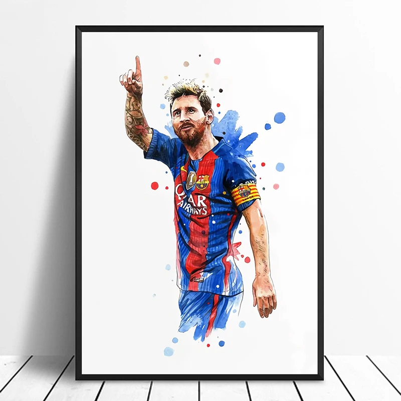 

Lionel Messi Barcelona 2016 Football Star Poster Original Watercolor Painting Wall Art Home Decor Wall Decor Canvas Print