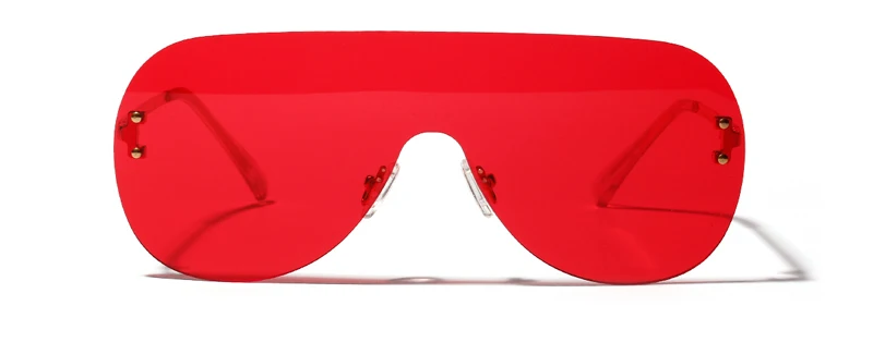 black cat eye sunglasses Peekaboo one piece sunglasses women clear color 2019 summer fashion rimless sun glasses for men oversize metal uv400 red orange purple sunglasses Sunglasses