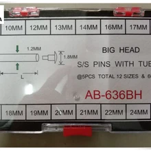 1 комплект большая застежка запасные штифты давление бар и заклепки набор 1,2 мм 6-22 мм 12 размеров