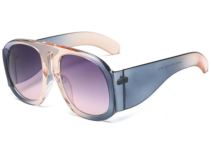 45509 Ретро крупные женские Солнцезащитные очки Модные Оттенки UV400 Винтажные Очки - Цвет линз: Pink Gray