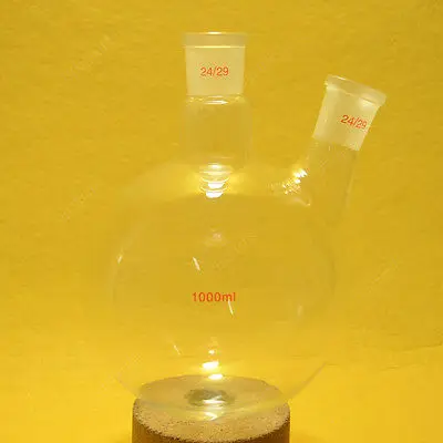 

1000ml 2 Neck Round Bottom Flask,24/29 Joint,Glass Flask,lab Glassware