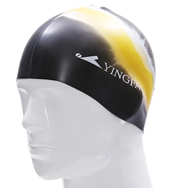 New Multicolor Sporty Silicone Swimming Caps Athlete Particle Swimming Hat Pool Wear Men and Women Protect Ears Bathing Cap - Цвет: 11